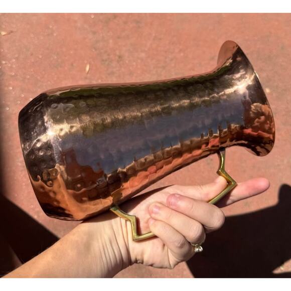 Pier 1 hammered copper metalware pitcher - Picture 4 of 5